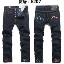 Новое поступление, Аутентичные модные мужские брюки Evisu, прямые, с принтом, для отдыха, с принтом, средняя талия, высокое качество, мужские брюки