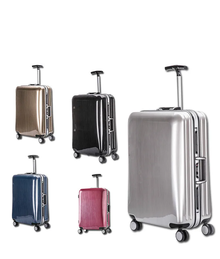 

Aluminum Frame Glossy ABS Hardside shell Business Travel luggage suitcase maleta valise koffer