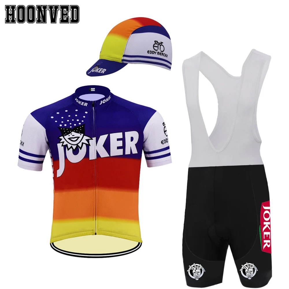 

Man Go Pro Joker style Retro cycling Jersey Short sleeves Set Triathlon Mtb Bike Jersey Bib Shorts 9D Gel Pad cycling clothing