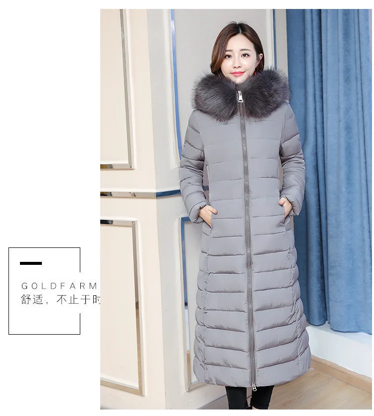 Women popular new women long over-the-knee heavy cotton-padded jacket fashionable with thick coat