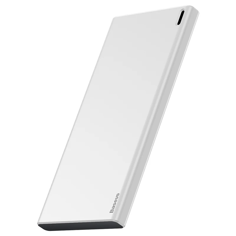 Baseus, 10000 мА/ч, внешний аккумулятор для iPhone, мобильного телефона, внешний аккумулятор, мини, портативный внешний аккумулятор, двойной USB, зарядное устройство, внешний аккумулятор - Цвет: White Black