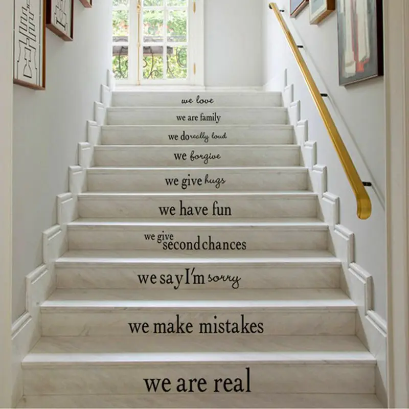 

English Letter Wall Stickers House Rules Living Room Bedroom Decoration Stickers Stairs Stickers Waterproof Removable Stickers