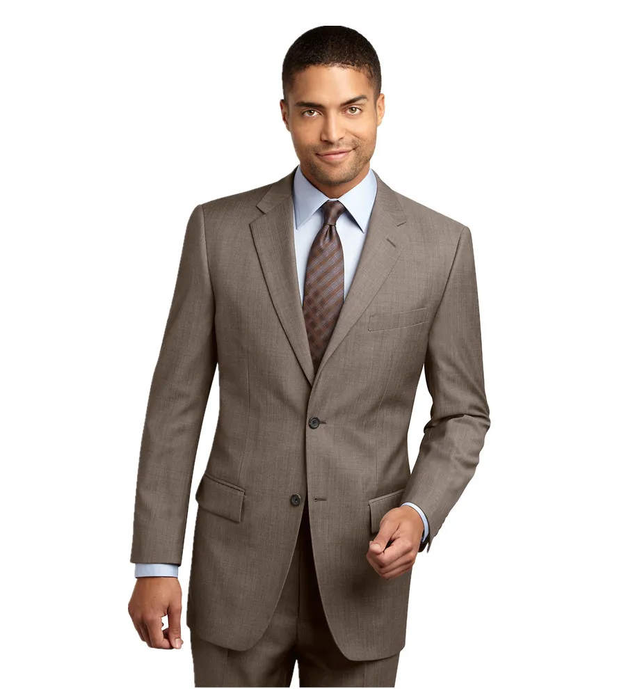 Tailor-Made-Notch-Lapel-Two-Buttons-Two-piece-Suit-Grey-terno-Jacket ...