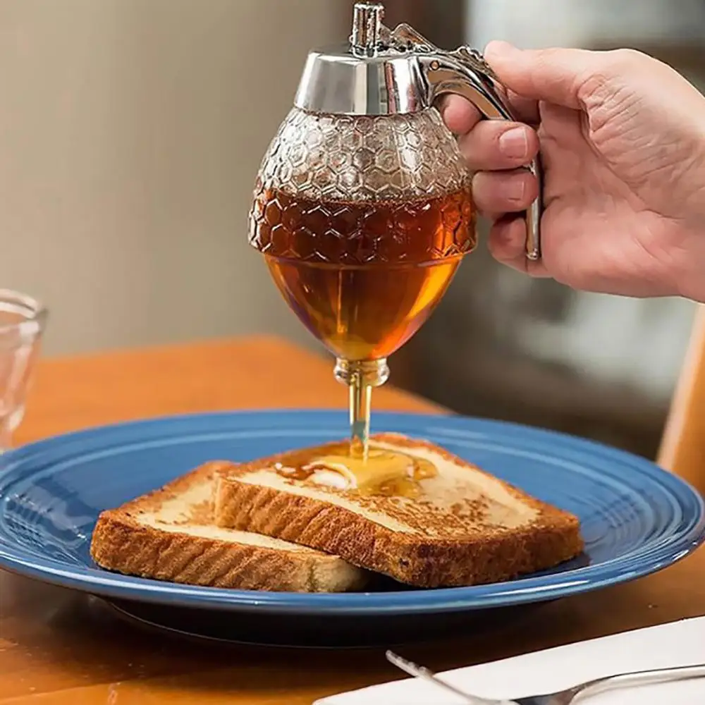 

2019 New Honey Syrup Dispenser, Syrup Squeeze Juice Sauce Distributor Distribute Pot of Honey Pot Wholesale Tools
