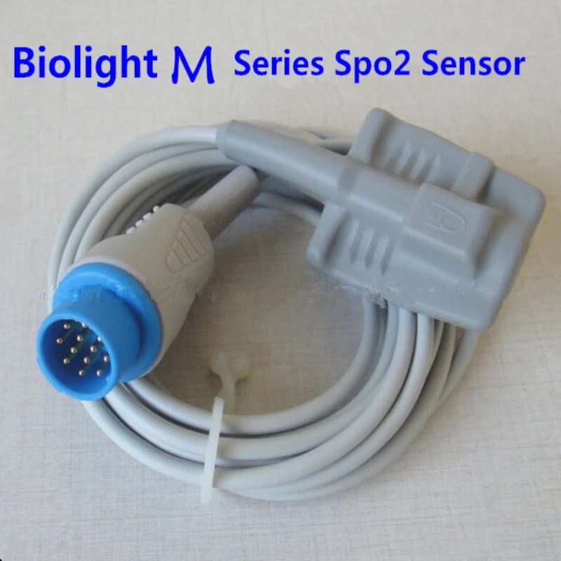 Совместимость для Biolight BLT M7000, M8000 M9500 взрослых Силиконовые SpO2 датчик Пульсоксиметр зонд кислорода 3 м