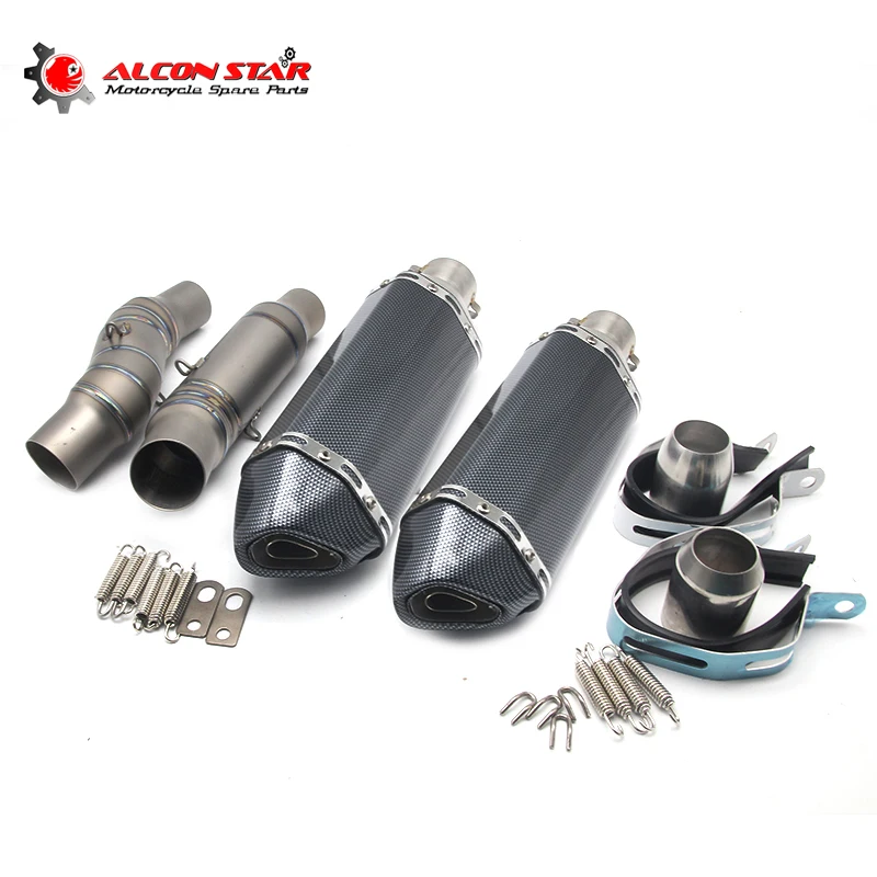 Alconstar 51mm font b Motorcycle b font font b Exhaust b font Middle Pipe for Kawasaki