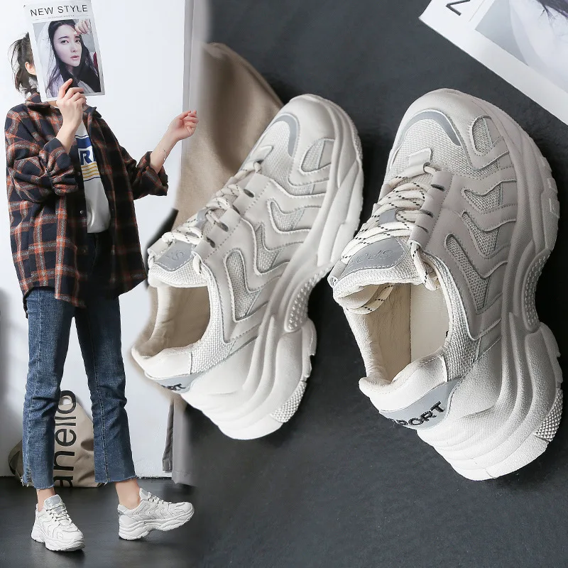 Encaje invierno Fondo Mujeres Microfibra Nuevos Casuales blanco Vuelo El Ronda Deportes Tejida Otoño negro Superior 40 Pie Beige Las Dedo 35 Zapato Los 2019 Del Grueso De qtXa6