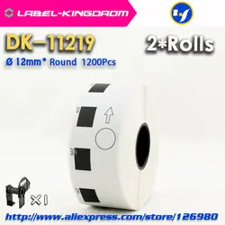 2 пополнения Rolls Совместимость dk-11219 label Диаметр 12 мм Круглый 1000 шт. Совместимо для принтеров Brother ql-570/700/ 710/720 dk-1219