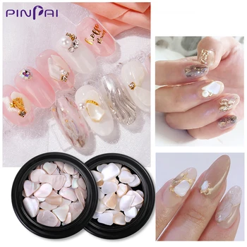 Najtaniej 5 Stylów Natural Shell Kamień Zdobienie Paznokci Dekoracje Płatki Syrenka Gradient Dżetów 3D Manicure Akrylowy Lakier żelowy Uv Tipsy