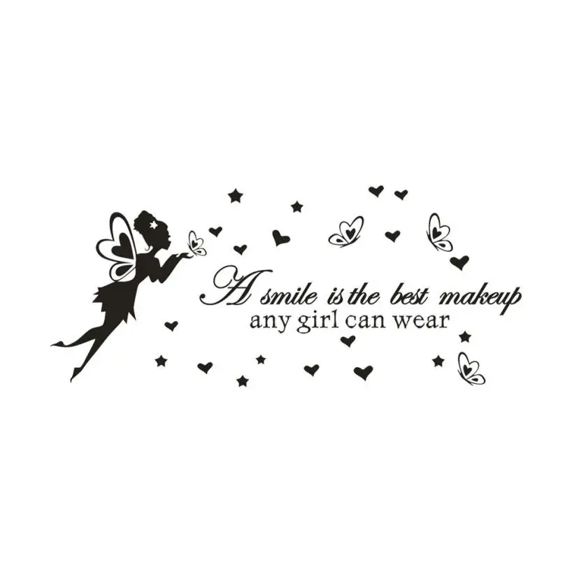 A Smile Is The best Makeup Any Girl Can Wear PVC Wall Sticker Home