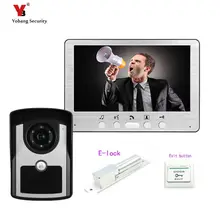 Yobang Security Freeship 7″ Inch Video Door Phone Doorbell Video Intercom Kit 1V1 Door Bell Night Vision Camera +Electric lock
