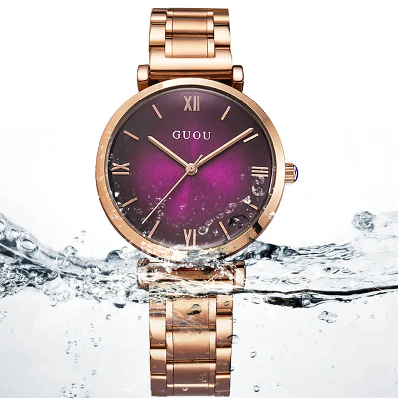 

Fashion Luxury Brand Rose Gold Steel OR Leather Simple Girl Bracelet Watch Women Band Quartz-watch Ladies Wristwatch Reloj Mujer
