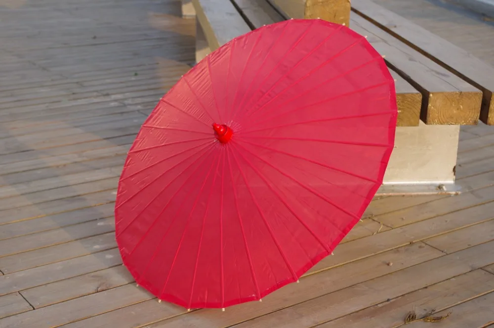 

Red Plain Fabric Bamboo Parasol/Umbrella Great For Wedding Party Favor
