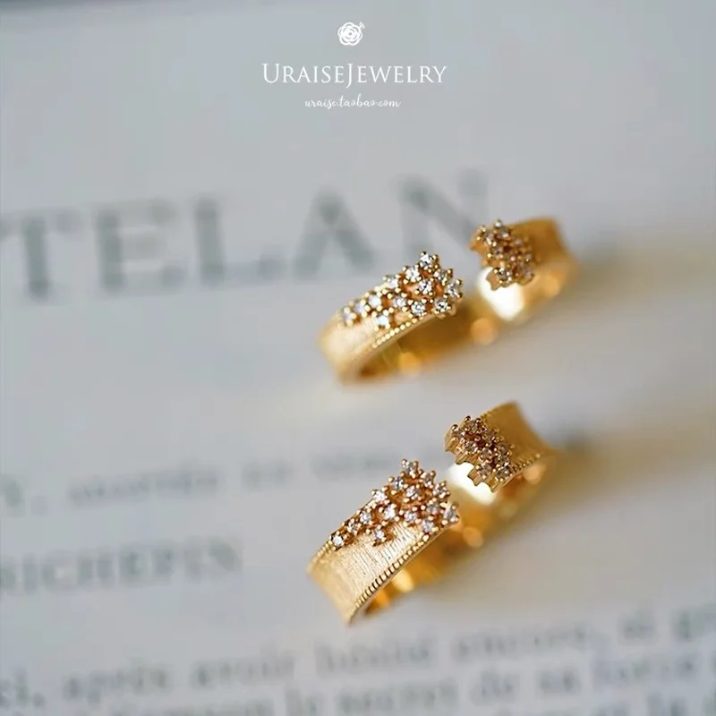 Новинка Лидер продаж кольцо со звездами с золотым покрытием открытое Ювелирное