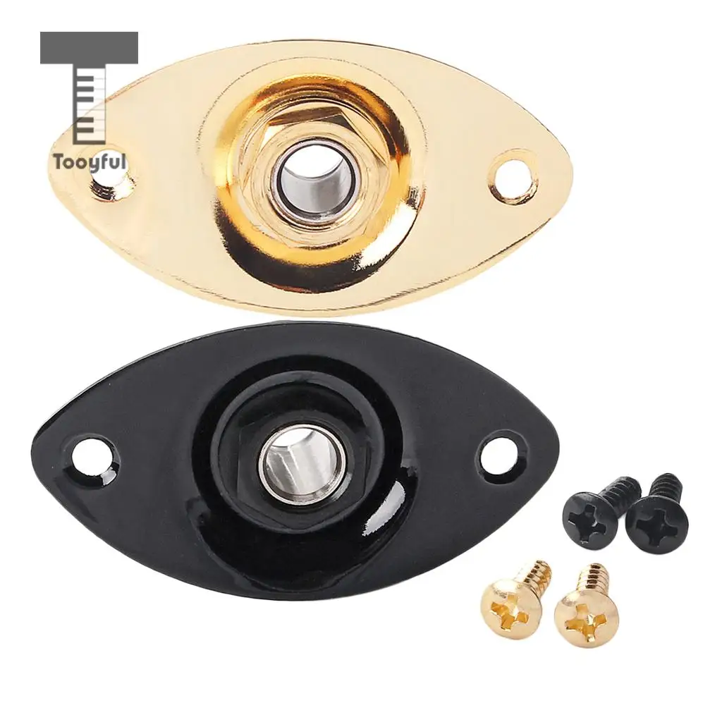 Tooyful Oval 1/4' 6.35mm Electric Guitar Ukulele Output Input Jack Plug Socket Guitar Upgrade Accessory DIY Parts