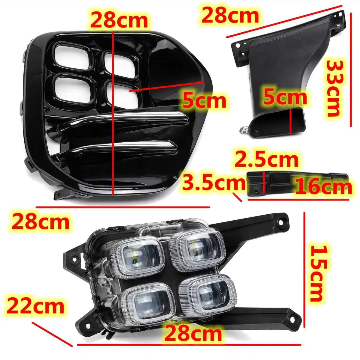 Pair Car LED Headlight Fog Lights Daytime Running Lights Driving  Signal Lamp DRL Head Light For Kia Sportage KX5 2016 2017 2018