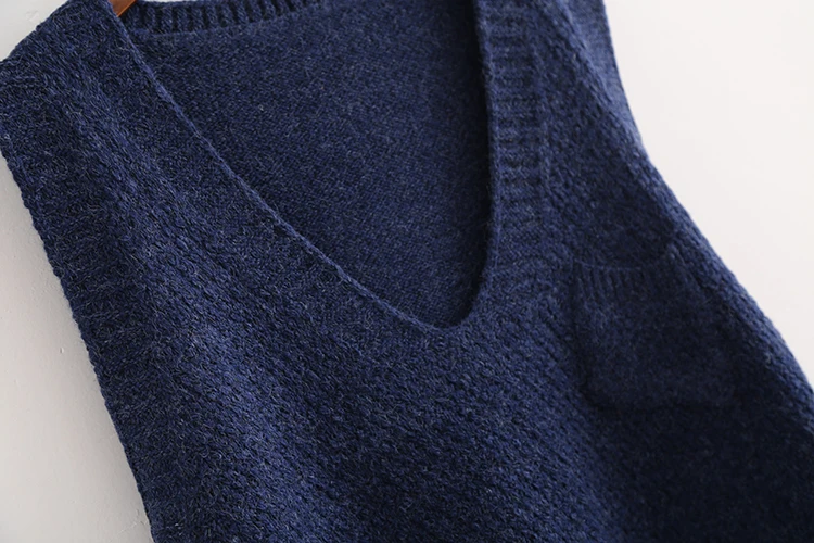 Вязаный свитер без рукавов, Женский Зимний короткий жилет в стиле ретро с v-образным вырезом, свитера, Повседневный пуловер на весну и осень, женский жилет, сексуальный топ