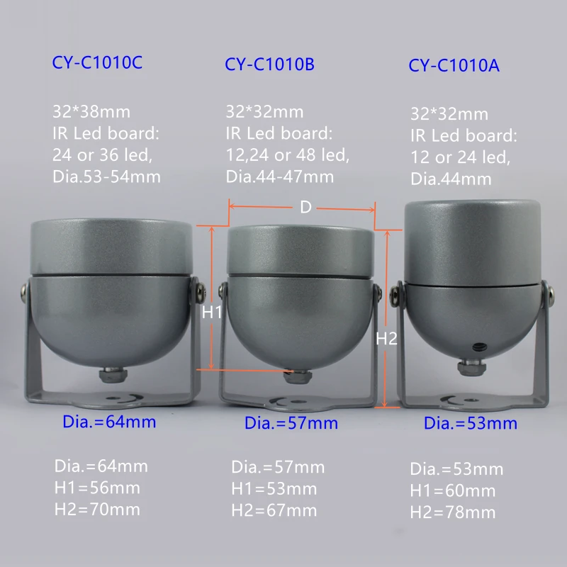 DIY CCTV камера ИК Водонепроницаемая камера металлическая крышка корпуса. CY-C1010C