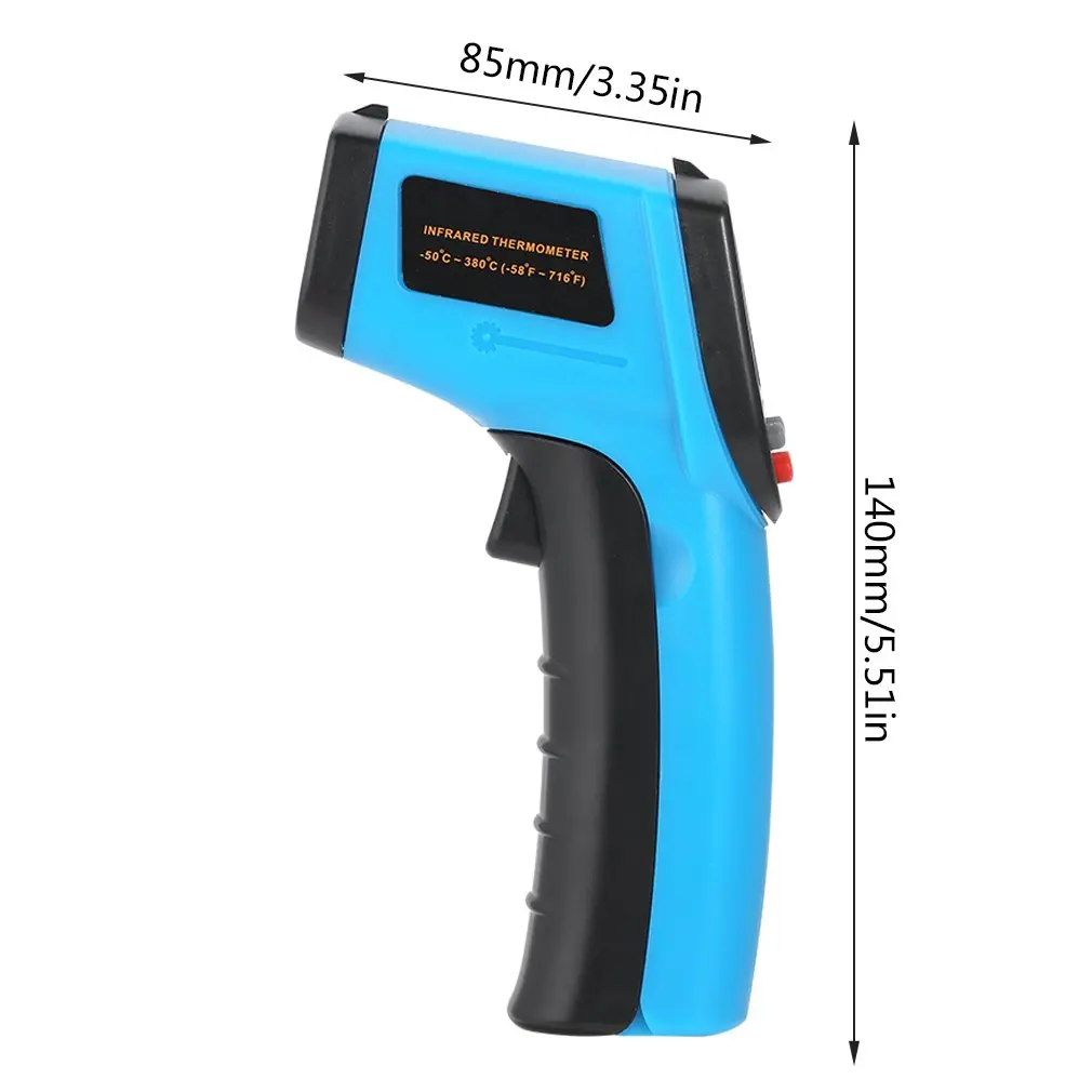 Non-contact LCD Display Digital IR Laser Infrared Thermometer Industry Temperature Gun with Data Holding Backlight Function