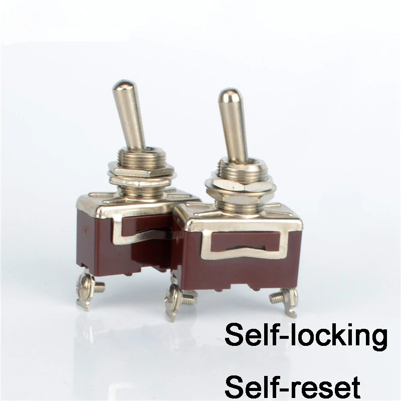 

1Pcs 123-1 1021 Self-locking Self-reset Toggle Sswitch Rocker Switch 2 Feet 2 files 12mm Screw Feet