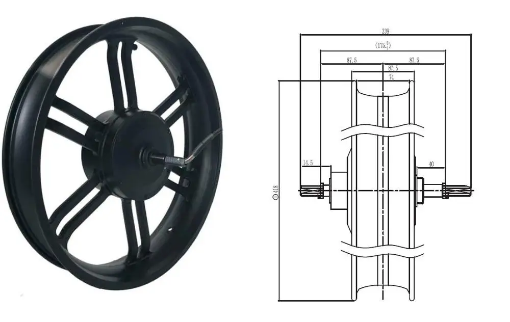 24v36v48v350w500w700w бесщеточный редукторный двигатель постоянного тока 20 дюймов задний приводной v тормоз/дисковый тормоз для снегохода Электрический велосипед/MTB fatbike diy часть