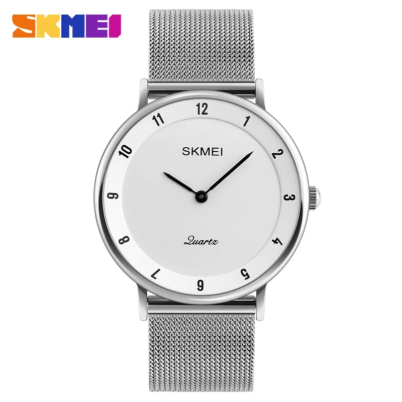 

SKMEI Brand Quartz Watch Men's Watches Ultra Thin Stainless Steel Band Wristwatch Casual Business Male Clock Relogio Masculino