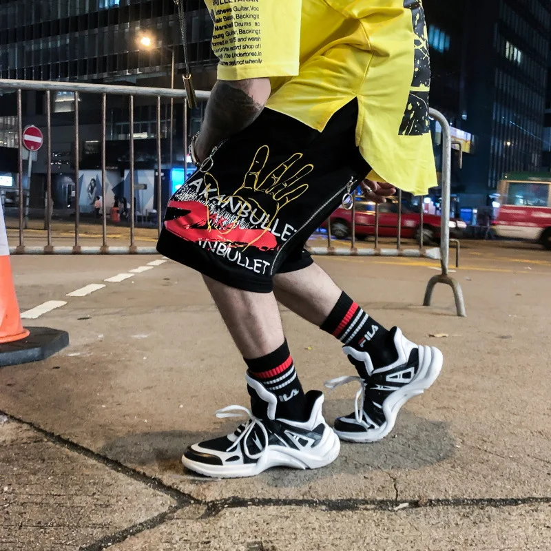 Street Fashion Brand Hip Hop Trend Printing Loose Casual Sports Shorts Harem Men and Women Knee Lenght Shorts