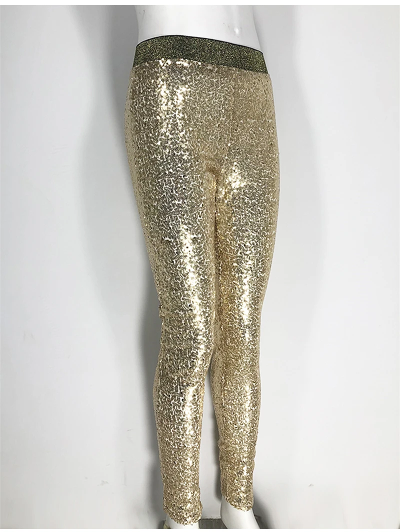 Parthea модные брюки с золотыми блестками женские брюки серебряные блестящие металлические брюки с высокой талией эластичные талии длинные брюки-карандаши