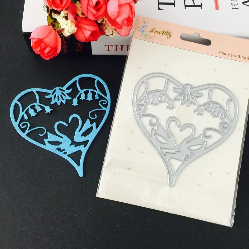 

Swan heart Dies Scrapbooking Metal Cutting Dies for DIY Photo Album Decorative Paper Cards Making Craft ies Metal fairy cut die
