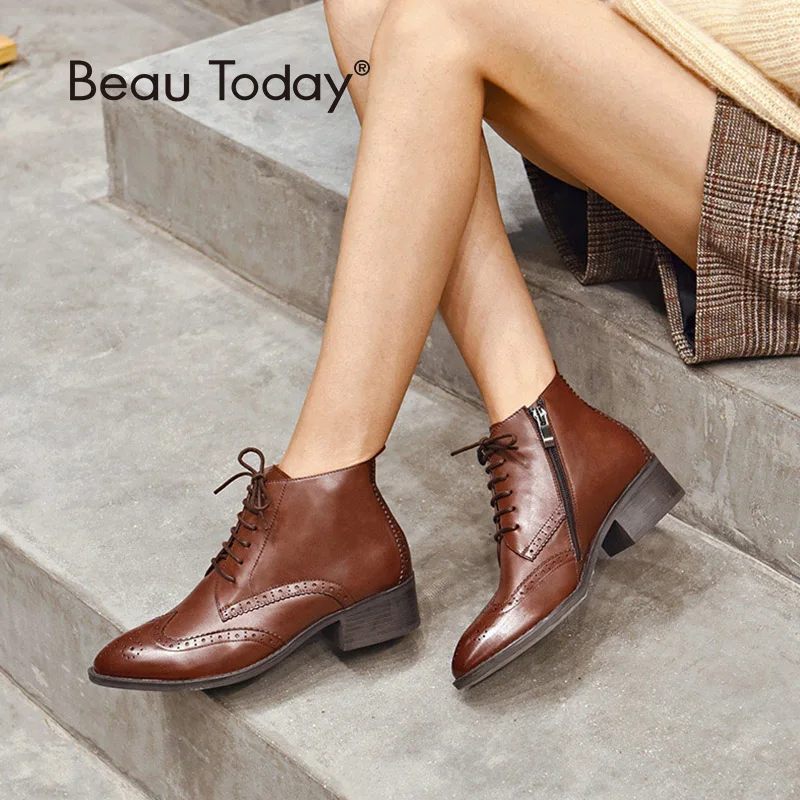 womens brogue style ankle boots