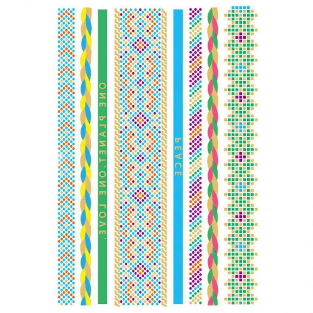 8 Sale Flash Metal Waterproof Temporary Sticker Gold Color Stripe geometry Men Women Water Transfer Tattoo Sticker Body Art - Цвет: 8