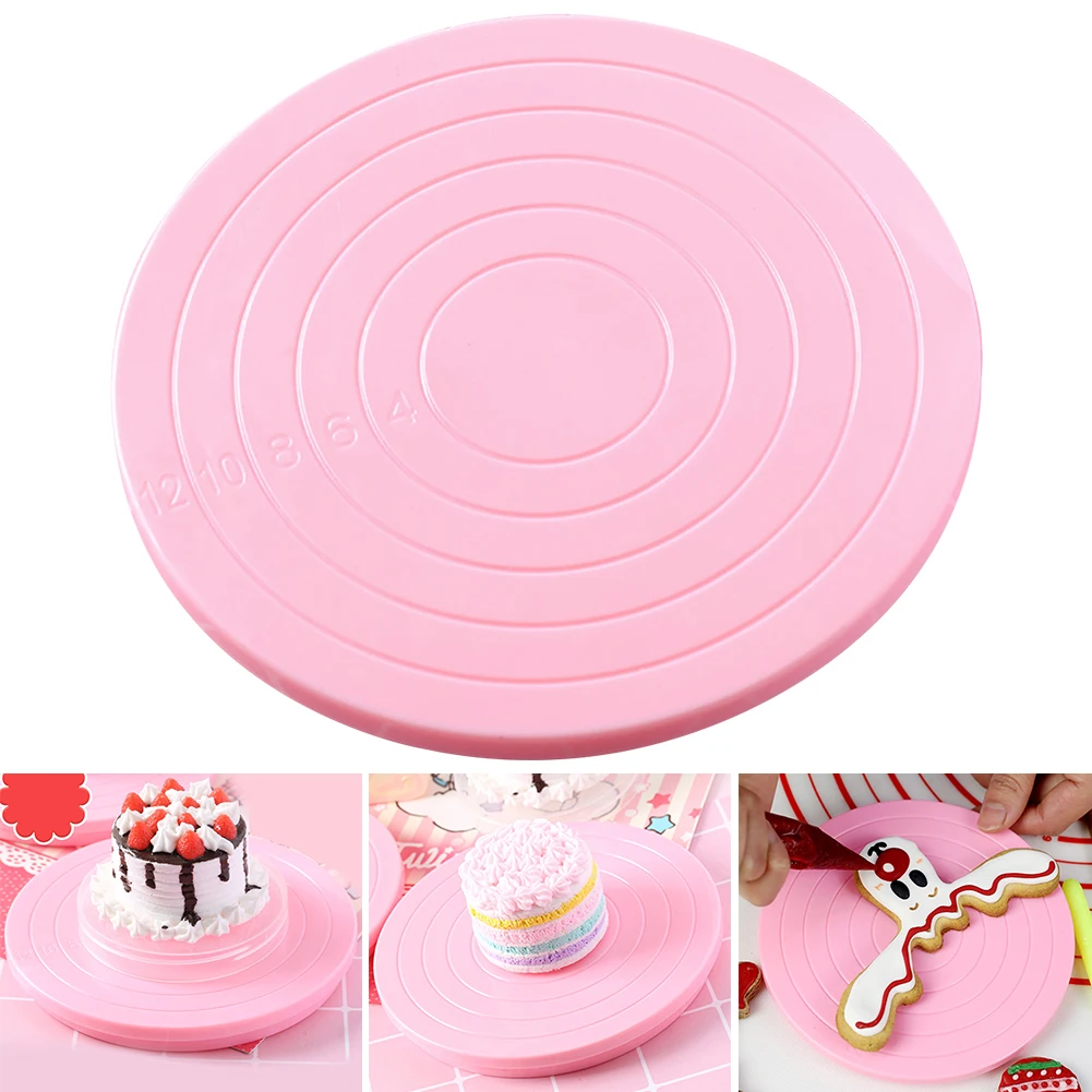 

Cake Turntable Tools Fondant Plate Baking Nonslip Bottom Round DIY Dessert Rotating Platform Kitchen Sugarcraft Decorating Stand