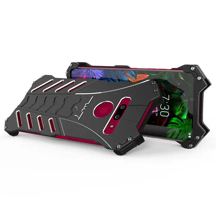 R-just для Lg G7 G8 Thinq роскошный Doom сверхмощный бронированный металлический алюминиевый корпус для телефона с ЧПУ для Lg G8 G6 ударопрочный чехол-накладка - Цвет: Черный