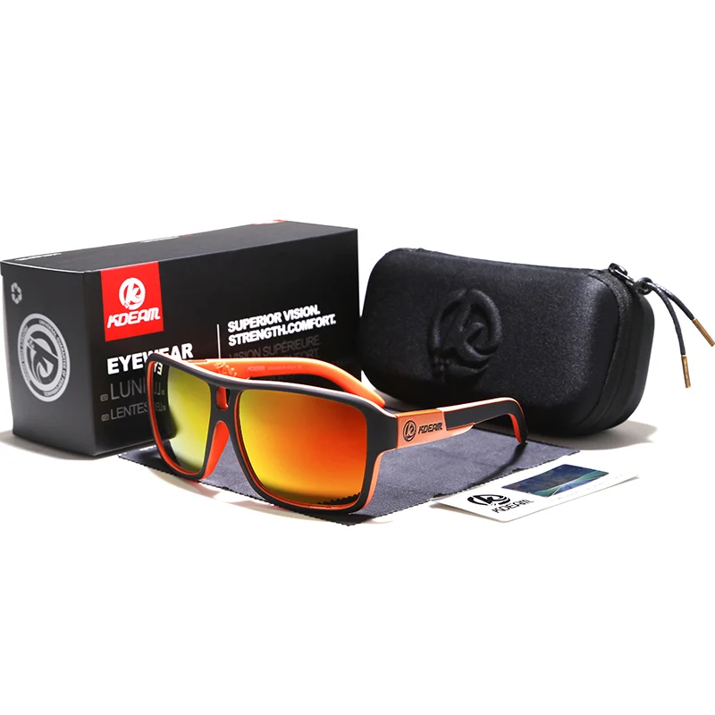 Варенье Стиль поляризованных солнцезащитных очков Для мужчин спортивные очки Марка KDEAM Наивысшее качество солнца характеристики очков включает полный посылка