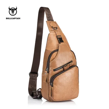 

2019 Fashion Men Chest Bags Male Shoulder Bags Quality Genuine Leather Men Crossbody Bag for Laptop Casual Men Messenger Bags