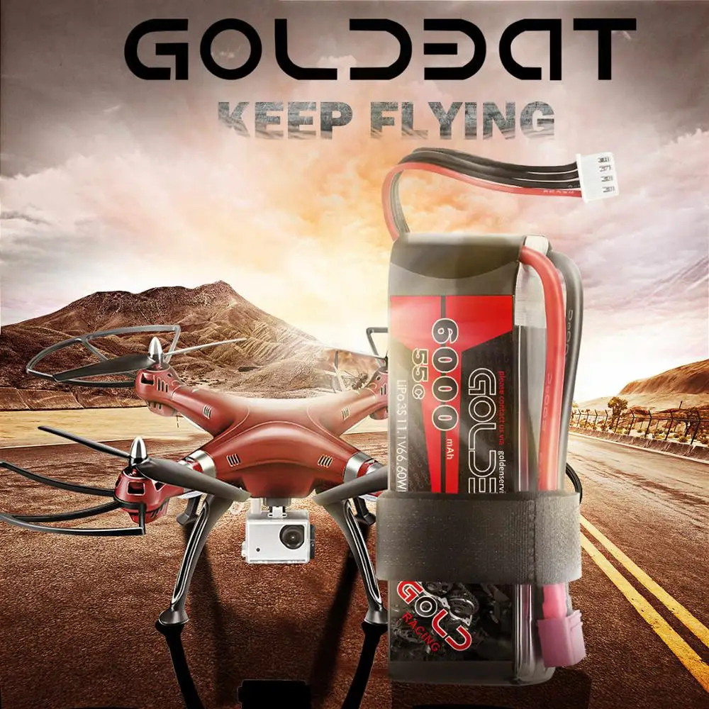 2 единицы GOLDBAT 6000 мАч lipo батарея 11 1 В RC автомобиль 3S Lipo rc fpv 55C с разъемом Deans для