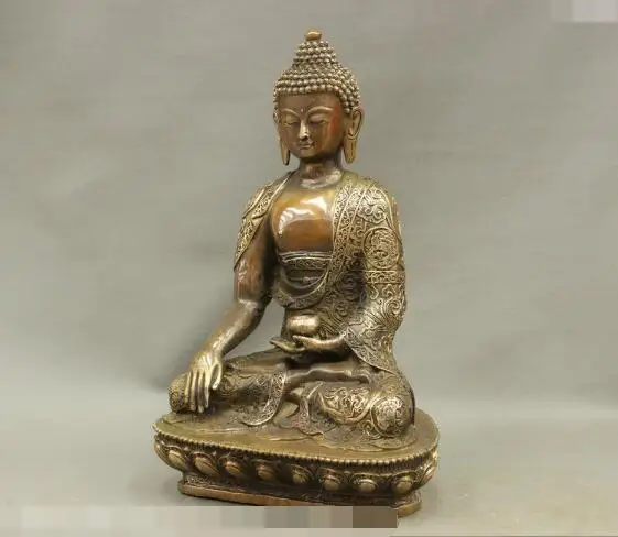

song voge gem S6506 18" Huge Bronze Copper Shakyamuni Sakyamuni Buddha Bowl Tibet Buddhist Statue