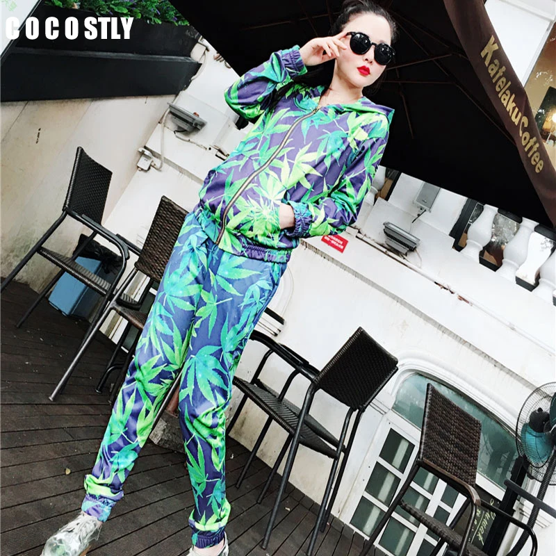 

Women Sets Hoodies Pant Clothing 2 piece set Women two piece outfits Ladies Floral Tracksuit Set 2pcs Tops Pants Suit Female