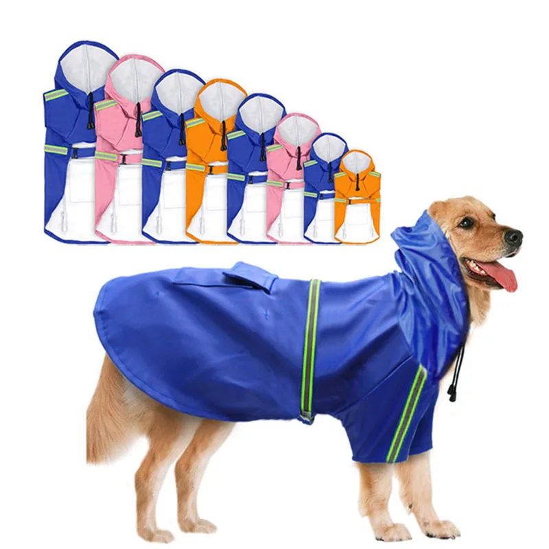 

Adjustable Dog Raincoat Waterproof Pet Rain Jacket Poncho with Strip Reflective Perfect for Small Medium Large Dogs