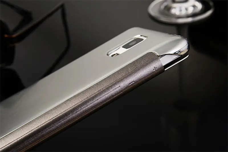 LANCASE для samsung Galaxy A5 2017 чехол зеркало ясно Smart View Флип раскладный кожаный S7 край S6 A3