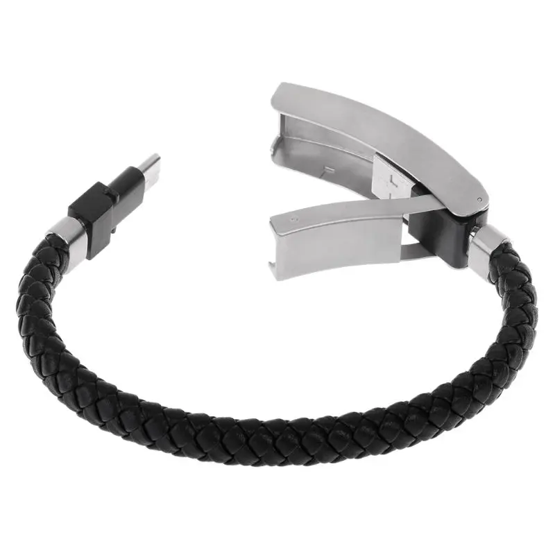 

Sports Bracelet Usb Charger Braided Leather Cable Data For Android Type-c