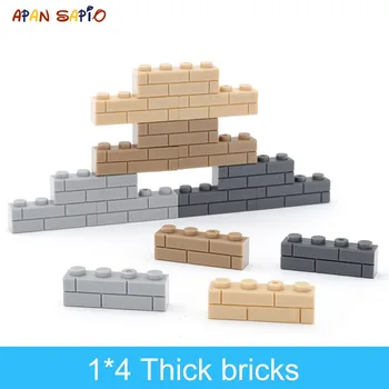 

50pcs DIY Building Blocks Thick wall Figures Bricks 1x4 Dots Educational Creative Size Compatible With Brands Toys for Children