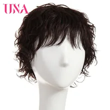 UNA Remy человеческие волосы парики 120% плотность малазийские короткие волнистые парики " 11 цветов