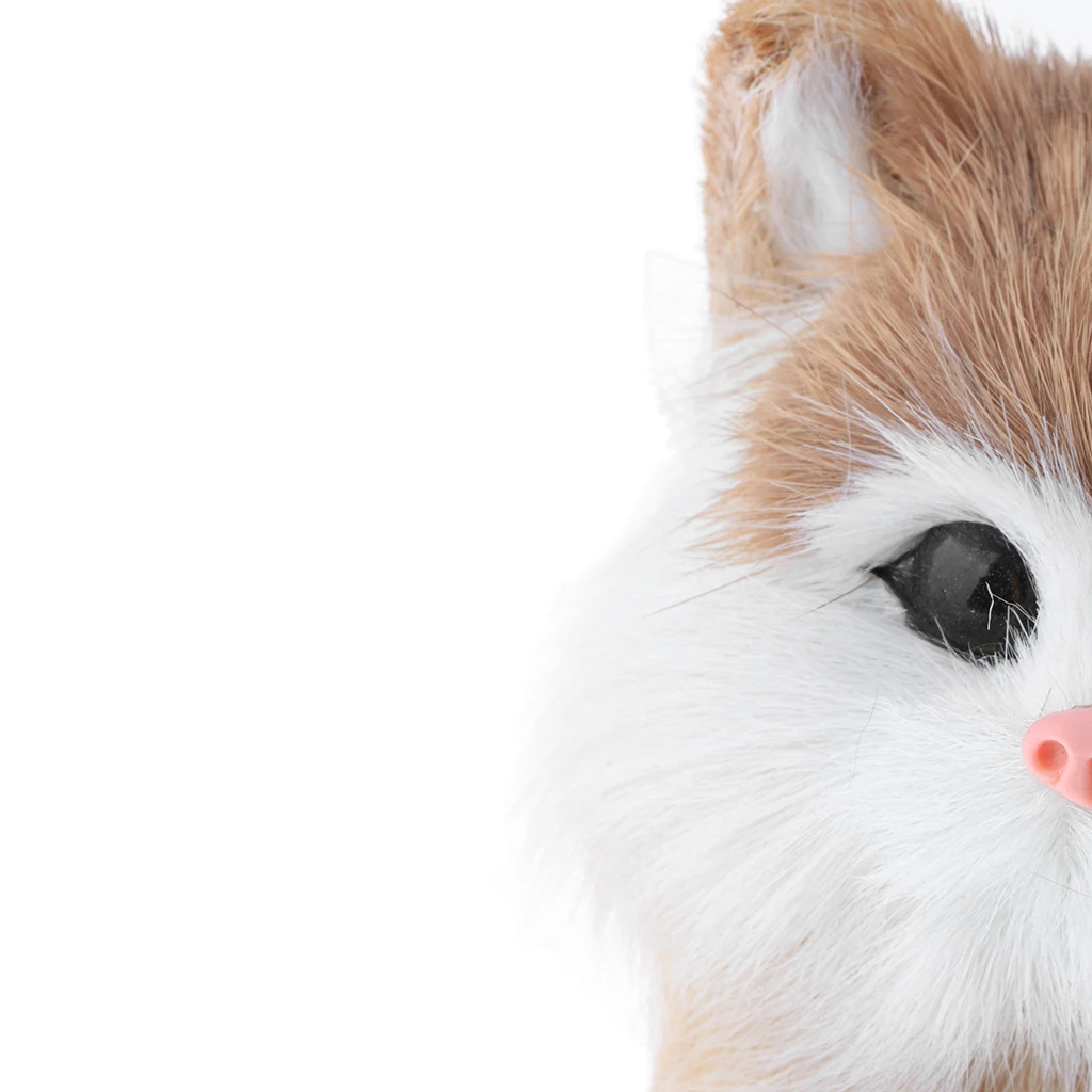 Simulation Faux Fur Horse/ Cat Model Kids Educational Toy Handicraft Collection Home Ornament