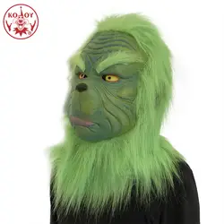 Гринч Косплэй Гринч маска Для мужчин Для женщин зеленый латекс маски для костюмированной вечеринки унисекс головные уборы Пурим Хэллоуин