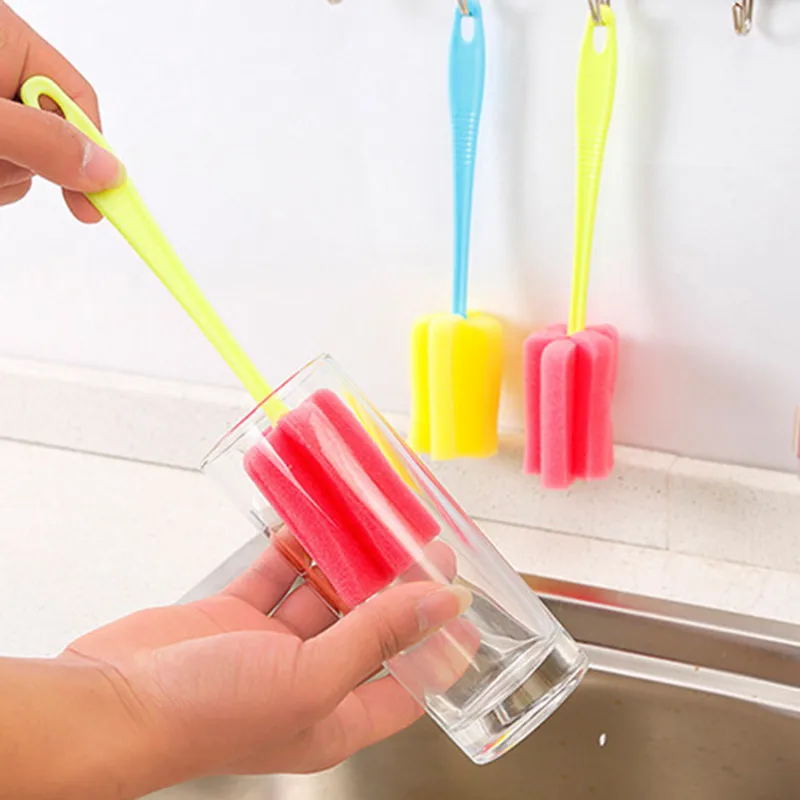 

2019 1 PC Kitchen Cleaning Tool Sponge Brush For Wineglass Bottle Coffe Tea Glass Cup 117
