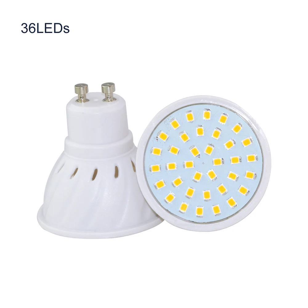 10 шт./лот супер яркий SMD 2835 GU10 LED лампа 220 В светодиодный прожектор 7 Вт 10 Вт 12 Вт 36 54 60leds Лампочки LED для дома люстра