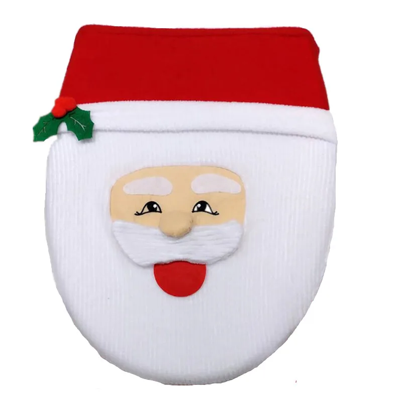 New Year Christmas Decorations Happy Santa Claus Toilet Cap Cover Xmas Ornaments Xtmas Party Bathroom home Decor 40%off