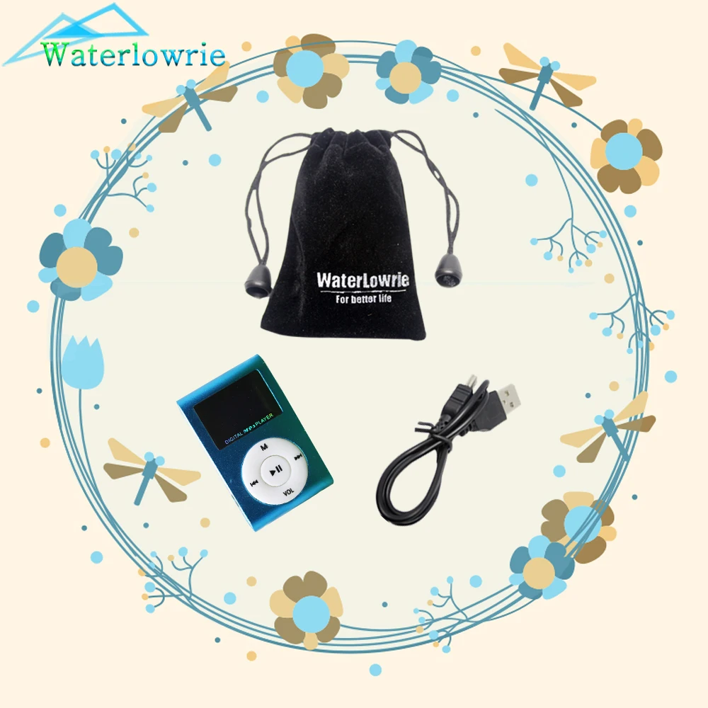 Waterlowrie Мини плеер для бега Clip мп3 Горячая продажа LCD Экран mp 3 player Металл плейер