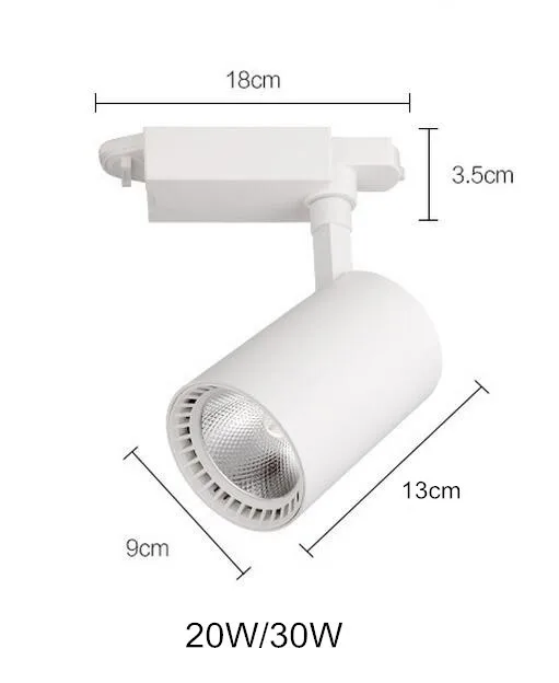 Современный светодиодный Трековый светильник 20 W 30 W Костюмы витрин магазинов Выставочные залы выставочный прожектор светодиодный Потолочные рельсы пятно лампы AC220V